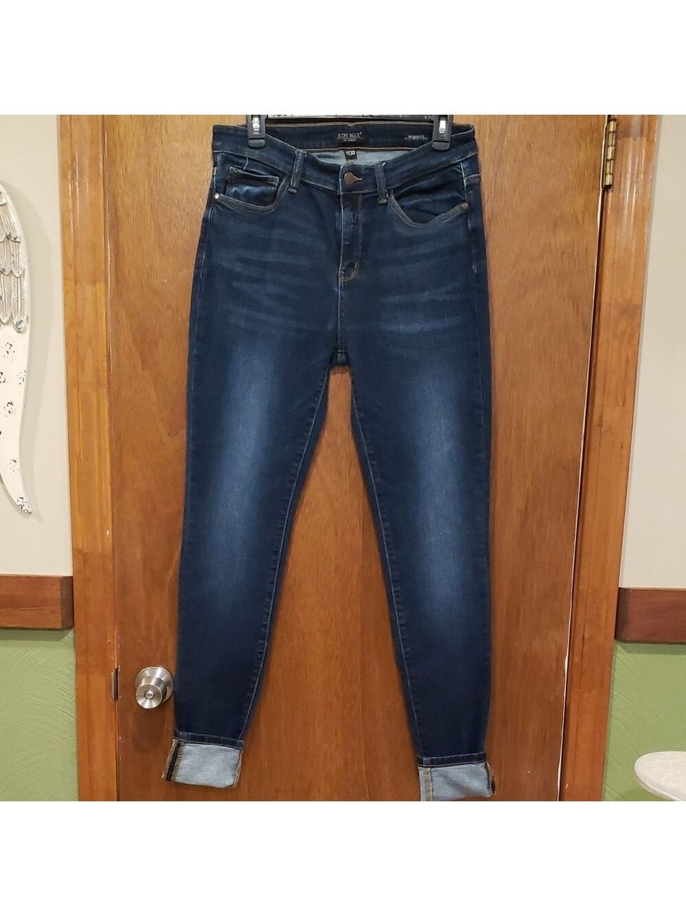Judy Blue Deep Indigo Cuffed 11/30 Skinny Jeans
